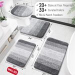 OLANLY Bathroom Rugs Mat 30x20, Extra Soft Absorbent Microfiber Bath Rugs, Rubber Backing, Quick Dry, Machine Washable Bath Mats for Bathroom Floor, Tub and Shower, Home Decor Accessories, Grey - Image 3