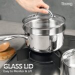 MICHELANGELO Saucepan Set 6pc, 18/10 Stainless Steel Sauce Pan with Lid, Tri-Ply Bottom Sauce Pot Set, Nonstick Saucepan, Induction Compatible, 1QT & 2QT &3QT - Image 3