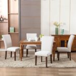 COLAMY Upholstered Dining Chairs Set of 4, Parsons Style Linen Beige Accent Chairs with High Back, for Round Kitchen Table or Small Dining Room – Comfortable & Stylish - Image 6