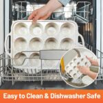 2Pack Silicone Muffin Pan for Baking with Metal Reinforced Frame, 12 Cup Regular Size Cupcake Pan, BPA Free Silicone Muffin Tray, Cupcake Baking Pan Molds for Oven Dishwasher Safe - Image 6