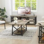 GreenForest Coffee Table with Storage, 39inch Modern 2-Tier Coffee Tables for Living Room, X-Frame Design Farmhouse Coffee Table Space Saving Living Room Small Tables, Easy Assembly, Grey Wash - Image 10