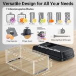 12-in-1 Vegetable Chopper, Kitchen Gadgets with 7 Blades, Veggie, Food, Onion Chopper, Cucumber Slicer, Versatile Mandoline, Includes Egg Separator & Finger Guard, Gray - Image 3