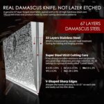 VEROXIS Damascus Chef Knife 8 Inch, Professional Japanese Kitchen Knives Sharp High Carbon Super Steel with Ergonomic Pakkawood Handles, Elegant Gift Box Packaging - Image 4