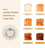 4 Slice Toaster Roter Mond Retro Stainless Steel with Bagel Defrost Cancel Function, 6 Browning Settings, Extre Wide Slot and Removable Crumb Tray, Cream, ST033 - Image 3