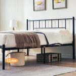 VECELO Queen Metal Platform Bed Frame with Headboard, Heavy Duty Steel Slat Support, Under Bed Storage,No Box Spring Needed, Easy Assembly - Image 7