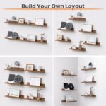 upsimples Floating Shelves for Wall, Wall Shelves for Decor Storage Set of 6, Wall Mounted Wood Shelf for Bedroom, Living Room, Bathroom, Kitchen, Picture Ledge Shelf, Brown - Image 9