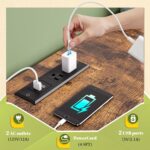 Dresser for Bedroom with Power Strip & LED, 8 Drawers Dresser with Extra 2 Open Shelves for Storage & Organization, Small Chest of Drawers for Closet, Hallway,Entryway, Rustic Brown - Image 6