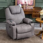 MCombo Power Lift Recliner Chair for Elderly, Lift Chair with Heat and Massage, FSC Certified, USB&Type C Ports, Cup Holders, Fabric 7040 (Medium, Gray) - Image 9