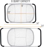 U.S. Kitchen Supply Stainless Steel Colander Strainer - 6-Quart Collapsible Colander with Expandable Rubber Handles - Rectangular Sieve, Fine Mesh Stainless Steel Strainers and Colanders for Kitchen - Image 3