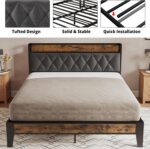 ANCTOR Full Size Bed Frame, Storage Headboard with Outlets, Easy to Install, Sturdy and Stable, No Noise, No Box Springs Needed - Perfect for a Good Night's Sleep - Image 4