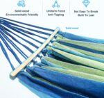 Double Hammock, Heavy Duty Portable, 500 lb Weight Capacity, Perfect for Both Indoors and Outdoors, 2 Person Hammock with Carrying Bag, Wide Blue - Image 4