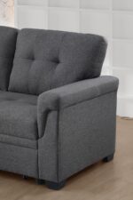 Ball & Cast L-Shape Reversible Sectional Sleeper Sofa Bed 4 in 1 Pull Out Couch with Storage Chaise & Removable Back Cushions,Convertible Sleeper Corner Couch Pull-Out Sofa Bed for Living Room,Office - Image 12