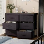 Dresser with 6 Fabric Drawer Stand Desktop Sturdy Metal Plastic Support Tube Cube Storage Cabinet for Bedroom Organization Dorm Front Hall Entryway - Image 7