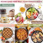 P&P CHEF 8 Inch Cake Pan Set of 3, Non-Stick Round Cake Pans Tins for Tier Smash Cakes, Baking Pans Set & Essential Bakeware, Stainless Steel Core & Leak-Proof - Image 8