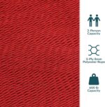 Sunnydaze Soft-Spun Polyester Rope Double Hammock for Outside - 600-Pound Weight Capacity Extra Large Hammock - Red - Image 4