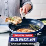 Blue Diamond 8" Nonstick Frying Pan Skillet, Diamond Infused PFAS & PTFE-Free Ceramic Pot, Dishwasher & Oven Safe, Stay Cool Handle, Durable Non Toxic Metal Utensil Safe, Egg & Omelet Pan, Blue - Image 7