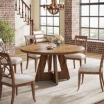 Tribesigns Farmhouse Dining Table, 47 Inch Round Dinner Table for 4, Rustic Round Dining Room Table for Home Dining Room Living Room (Wood) - Image 8