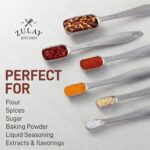 Zulay Measuring Spoons Set - 6 Piece Stainless Steel Measuring Spoons - Easy to Read, Etched Markings & Slim Design for Narrow Spice Jars - Heavy Duty Tablespoon Measure Spoon with Removable Clasp - Image 5