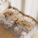 LITTLE TREE 71-Inch Dining Table, Rectangular Wooden Kitchen Table for 4-6 People, Modern Home Furniture with Heavy Duty Legs, Large Dinner Furniture Last Forever, Wood Grain - Image 4