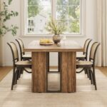 LITTLE TREE 71-Inch Dining Table, Rectangular Wooden Kitchen Table for 4-6 People, Modern Home Furniture with Heavy Duty Legs, Large Dinner Furniture Last Forever, Wood Grain - Image 5