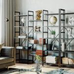 IRONCK Bookcases and Bookshelves Triple Wide 5 Tiers Industrial Bookshelf, Large Etagere Bookshelf Open Display Shelves with Metal Frame for Living Room Bedroom Home Office - Image 3