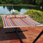 Sunnydaze Quilted Outdoor Hammock with Spreader Bars - Heavy-Duty 450-Pound Capacity Double Hammock for Outside - Canyon Sunset - Image 8