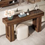 Tribesigns 63-Inch Long Console Table, Wooden Rectangular Sofa Table Behind The Couch, Farmhouse Entryway Table for Entrance, Hallway, Living Room (Rustic Brown) - Image 6