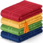 DecorRack Large Kitchen Towels, 15" x 25" Absorbent Dishcloths, 100% Cotton Hand Towels, Plaid Pattern Cleaning Rags, Assorted Set (Pack of 4) - Image 2