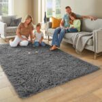 Ophanie Area Rugs for Bedroom, Upgrade Non-Slip Grey Fluffy Soft Shag Carpet, Indoor Floor Gray 4x6 Fuzzy Shaggy Living Room Plush Rug for Kids Home Dorm Decor Aesthetic - Image 4