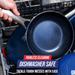 Blue Diamond 8" Nonstick Frying Pan Skillet, Diamond Infused PFAS & PTFE-Free Ceramic Pot, Dishwasher & Oven Safe, Stay Cool Handle, Durable Non Toxic Metal Utensil Safe, Egg & Omelet Pan, Blue - Image 5