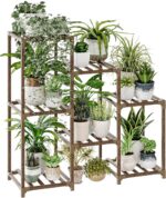 Bamworld Plant Stand Indoor Plant Shelf Outdoor Wood Plant Rack for Multiple Plants 3 Tiers Ladder Plant Pot Holder for Living Room Patio Boho Home Decor for Gardening - Image 2