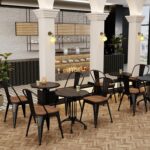 18 Inch Metal Dining Chairs,Arlunar Farmhouse Chairs Set of 4 Black Dining Room Chairs Stackable with Back and Wooden Seat bar stools - Image 6