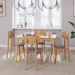 Panana Modern Dining Table 47 Inch Kitchen Table with Solid Wood Leg Oak Finish Dinner Table Dining Room Home Furniture Natural - Image 3