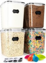 Flour Sugar Storage Containers (5.3L/4pk) Great Rice Canisters Sets For The Kitchen pantry, Large Food Storage Containers With Lids Airtight - Image 2