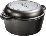 Lodge 5 Quart Cast Iron Double Dutch Oven – Pre-Seasoned – Lid Converts to 10.25" Skillet – PFAS-Free – Made in USA – Dual Handles – Oven, Grill, Campfire & Stovetop Safe – Durable & Non-Toxic - Image 2