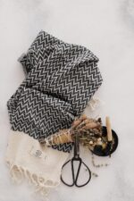 Madamelique Exclusive Hand Towels Set of 2-18 x 40 Inches - Decorative Bathroom Peshtemal Towel for Hand, Face, Hair, Yoga, Tea, Dishcloth, Kitchen and Bath - 100% Pure Cotton (Black) - Image 6