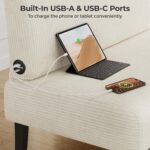 Yaheetech Small Mini Sofa Couch Armless Loveseat Futon for Bedroom, Corduroy Fabric & Easy Assembly, for Small Spaces Living Room,Dorm,Office,Apartment, Beige - Image 5