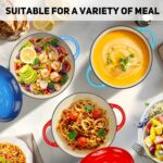 5 Quart Enameled Cast Iron Dutch Oven Pot with Lid, Dual Handle for Bread Baking, Heavy-Duty Cookware for Braising, Stews, Roasting (Teal) - Image 4