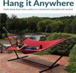 Sunnydaze Soft-Spun Polyester Rope Double Hammock for Outside - 600-Pound Weight Capacity Extra Large Hammock - Red - Image 5