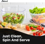 Joined Salad Spinner with Drain, Bowl, and Colander - Quick and Easy Multi-Use Lettuce Spinner, Vegetable Dryer, Fruit Washer, Pasta and Fries Spinner - 3.7 Qt - Image 7