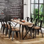 18 Inch Metal Dining Chairs,Arlunar Farmhouse Chairs Set of 4 Black Dining Room Chairs Stackable with Back and Wooden Seat bar stools - Image 7