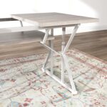 HOMCOM 47"-63" Expandable Dining Table for 4-6 People, Farmhouse Extendable Dining Room Table with Heavy Duty Metal Trestle Base, Rectangle Kitchen Table, Distressed Gray - Image 8