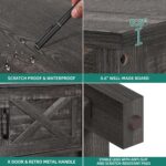 YITAHOME Farmhouse TV Stand for 65/55 Inch Television, LED Entertainment Center Television Stand with Power Outlets and Open Shelf, Media Console TV Cabinet for Living Room, Dark Grey - Image 7