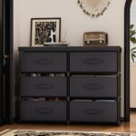 Dresser with 6 Fabric Drawer Stand Desktop Sturdy Metal Plastic Support Tube Cube Storage Cabinet for Bedroom Organization Dorm Front Hall Entryway - Image 6