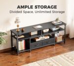 Huuger TV Stand for 55 60 Inch TV, Entertainment Center with Power Outlets and LED Lights, 54 Inch TV Console for Living Room, Media Console with Drawers and Shelves, Black - Image 5