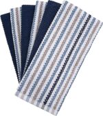Premium Kitchen Towels (16”x 26”, 6 Pack) | Large Cotton Kitchen Hand Towels | Popcorn Striped Design | Dish Towels | 430 GSM Highly Absorbent Tea Towels Set with Hanging Loop | Blue - Image 3