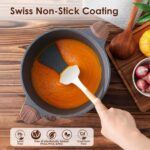 SENSARTE Nonstick Stock Pot with Lid, 4.5 Quart Induction Cooking Pot with Tempered Glass Lid, Stew Pot with Swiss Nonstick Granite Coating, Pasta Casserole, Free of Intentionally Added PFOA, Gray - Image 4