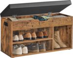VASAGLE CUSTOS Collection - Storage Bench with Cushion, Shoe Bench, Padded Seat, Hidden Storage, Entryway, Hold up to 300 lb, 11.8 x 31.5 x 17.3 Inches, Rustic Brown and Ink Black ULHS30BX - Image 2