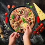 NutriChef 6-Piece Nonstick Bakeware Set - Carbon Steel Baking Tray Set w/ Heatsafe Red Silicone Handles, Oven Safe Up to 450°F, Loaf Muffin Round/Square Pans, Cookie Sheet, Baking Pan -NCSBS6S,Black - Image 6