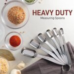 Zulay Measuring Spoons Set - 6 Piece Stainless Steel Measuring Spoons - Easy to Read, Etched Markings & Slim Design for Narrow Spice Jars - Heavy Duty Tablespoon Measure Spoon with Removable Clasp - Image 3